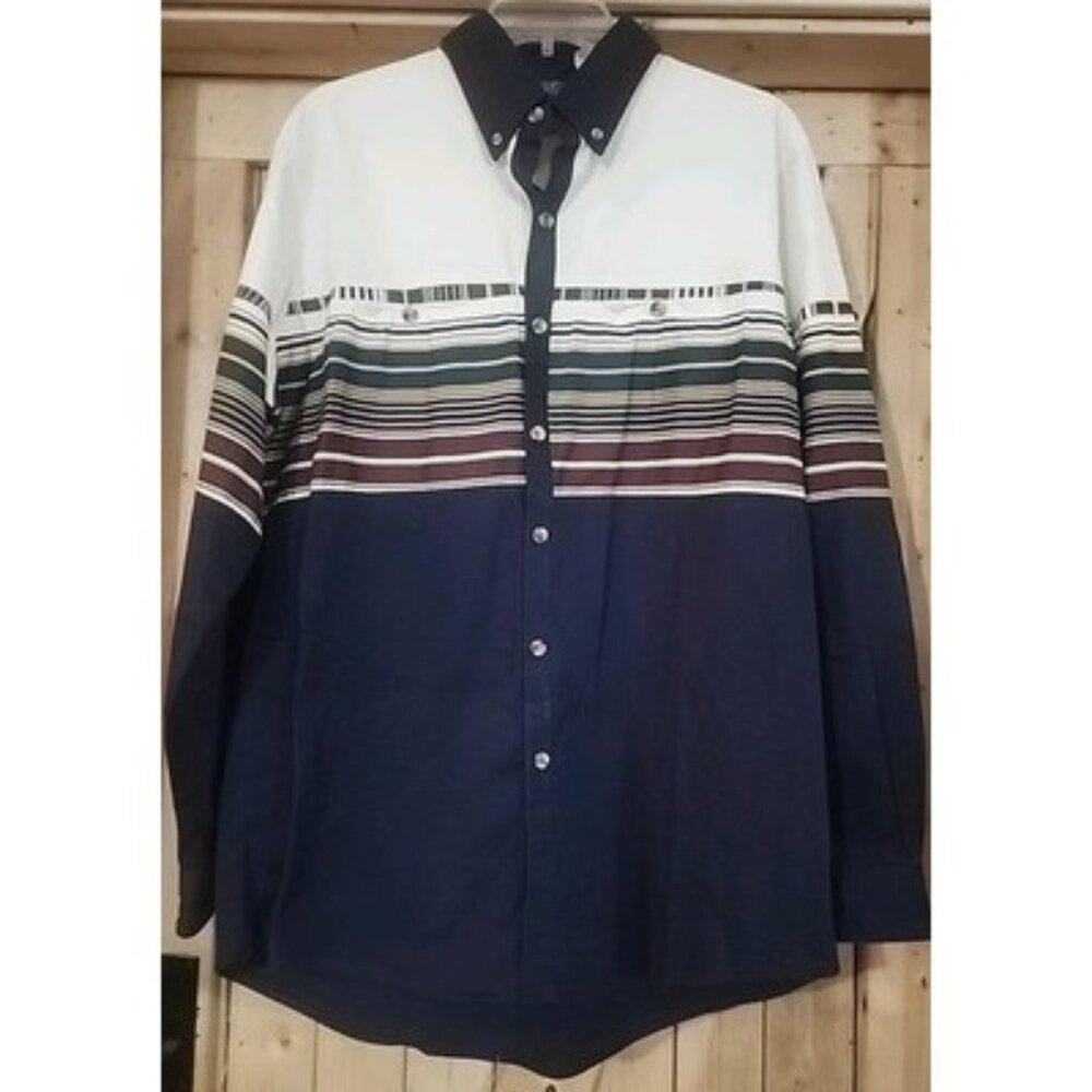 VTG Spindle River Mens Button Down Long Sleeve Western Shirt Size L Plaid Cotton